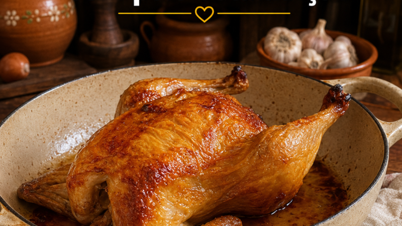 Qual é o segredo do verdadeiro Frango Assado à Portuguesa com pele estaladiça?