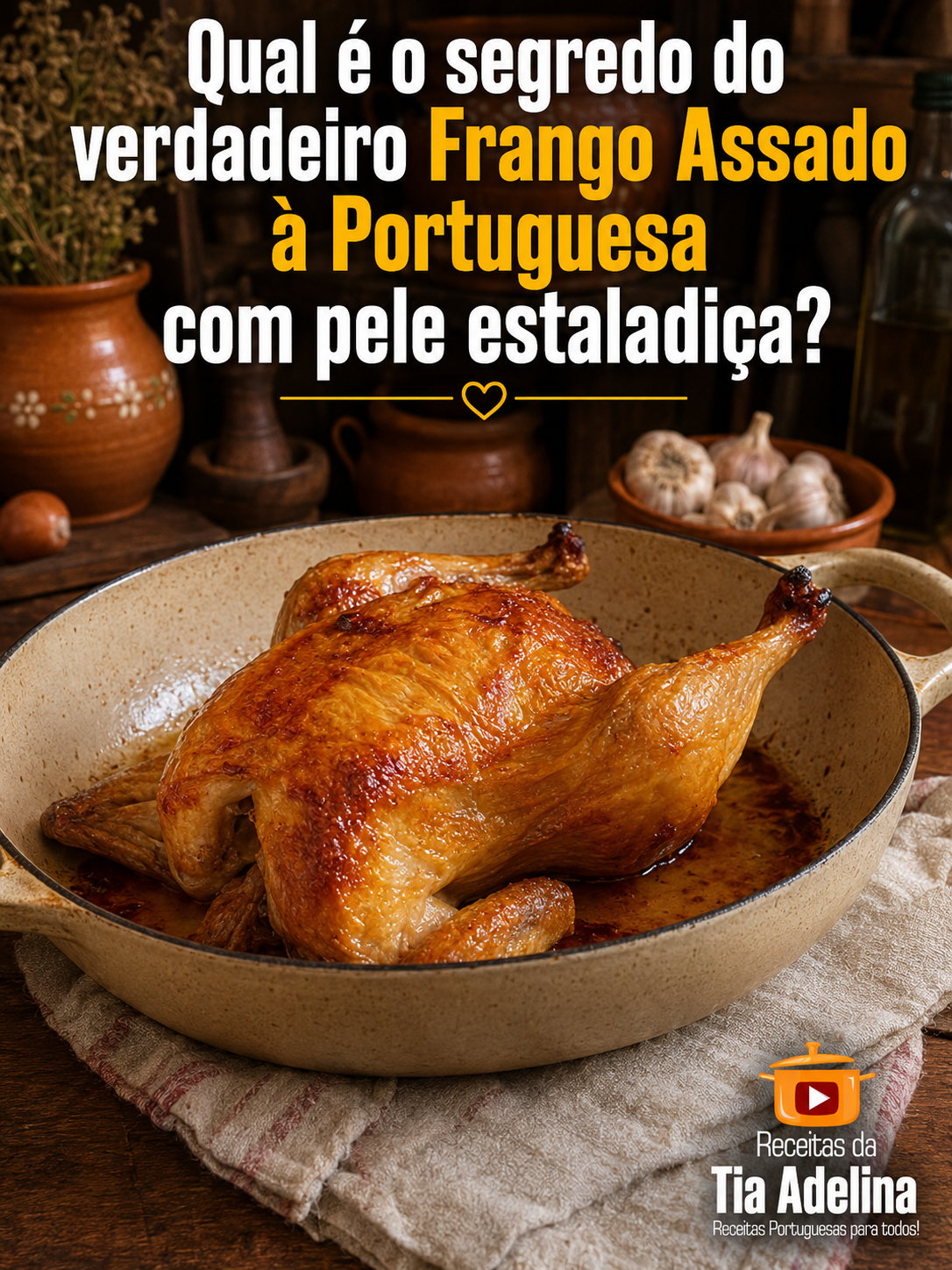Qual é o segredo do verdadeiro Frango Assado à Portuguesa com pele estaladiça?