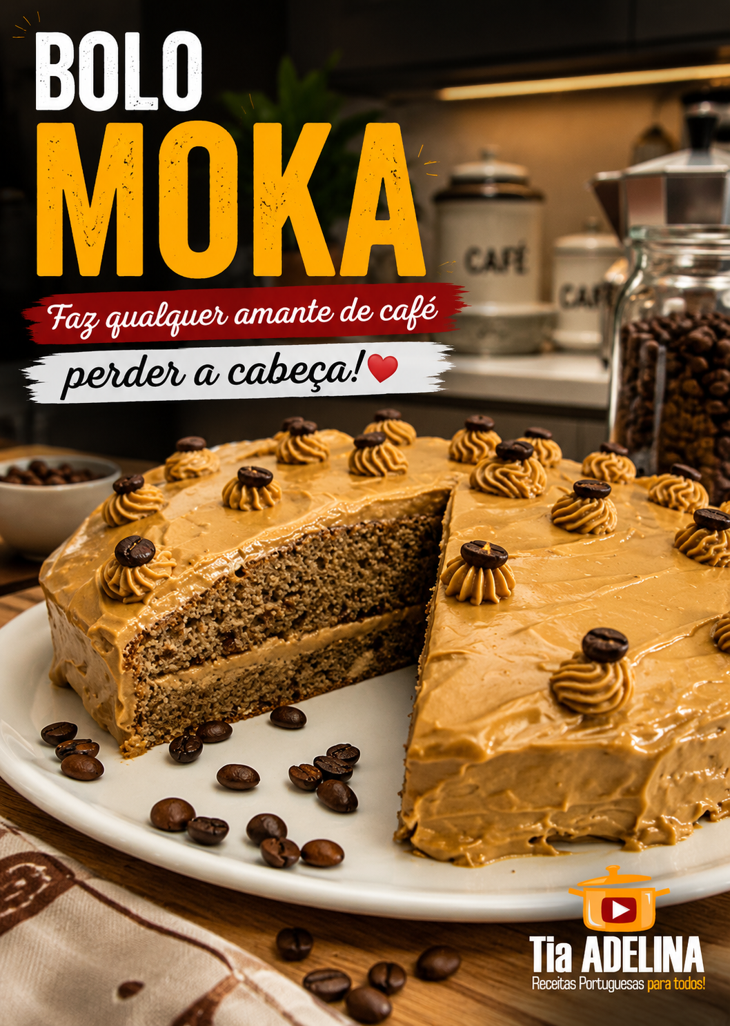 Bolo Moka. Faz qualquer amante de café perder a cabeça!