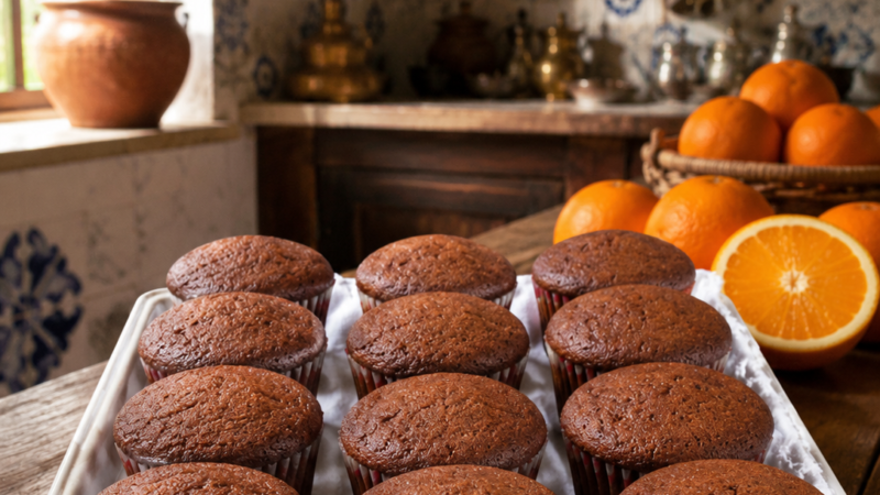 Queques de Chocolate e Laranja