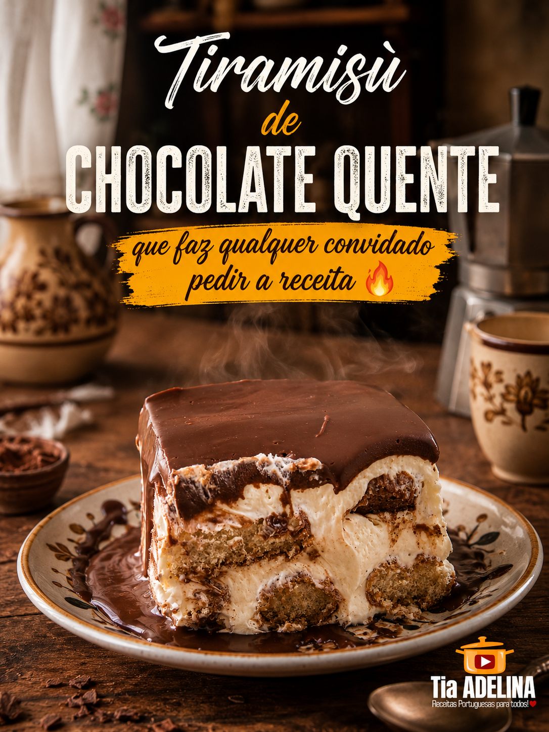 Receita de Tiramisù de Chocolate Quente