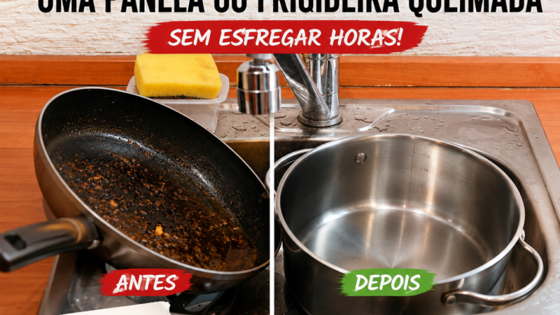 Como Limpar uma Panela ou Frigideira queimada sem esfregar horas