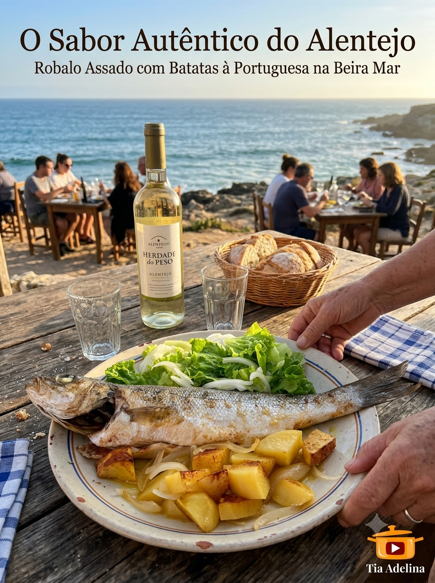 Robalo Assado com Batatas à Portuguesa