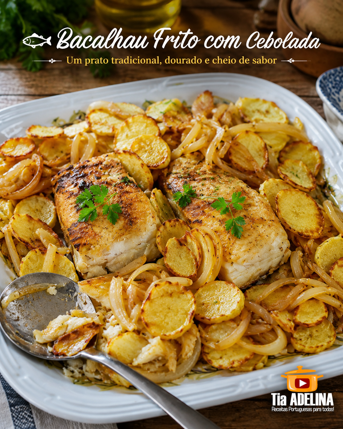 Bacalhau Frito com Cebolada