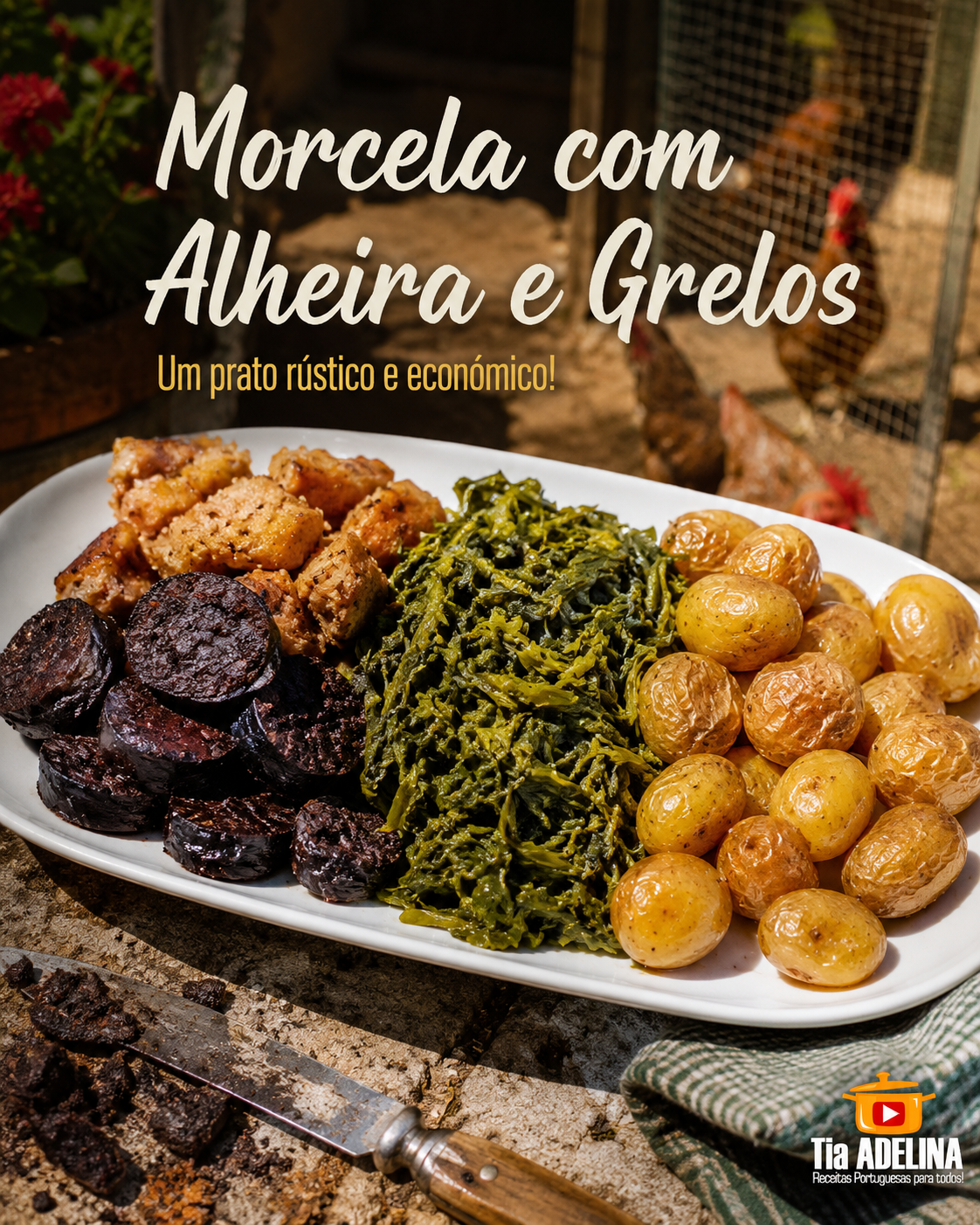 Morcela com Alheira e Grelos. Um prato rústico e económico!