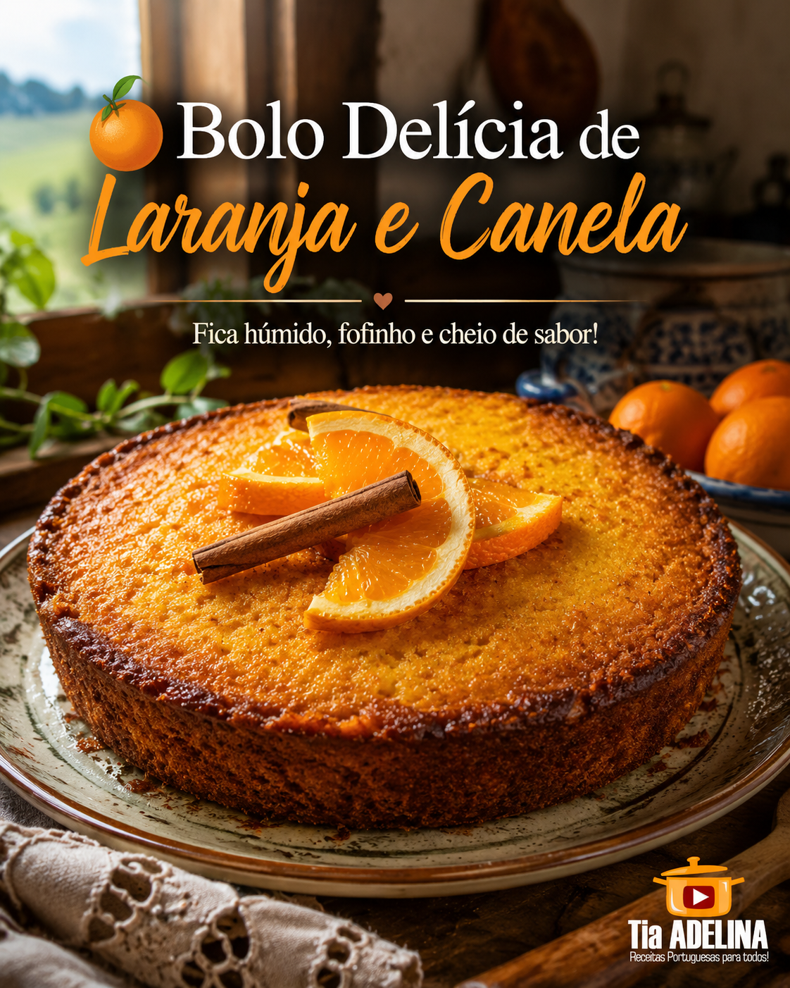 Bolo delícia de Laranja e Canela