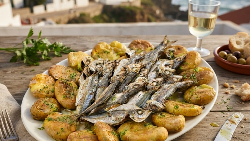 Carapaus à Lagareiro com Batatas a Murro