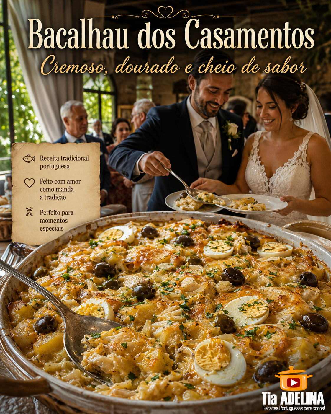 Bacalhau dos Casamentos: Cremoso, dourado e cheio de sabor