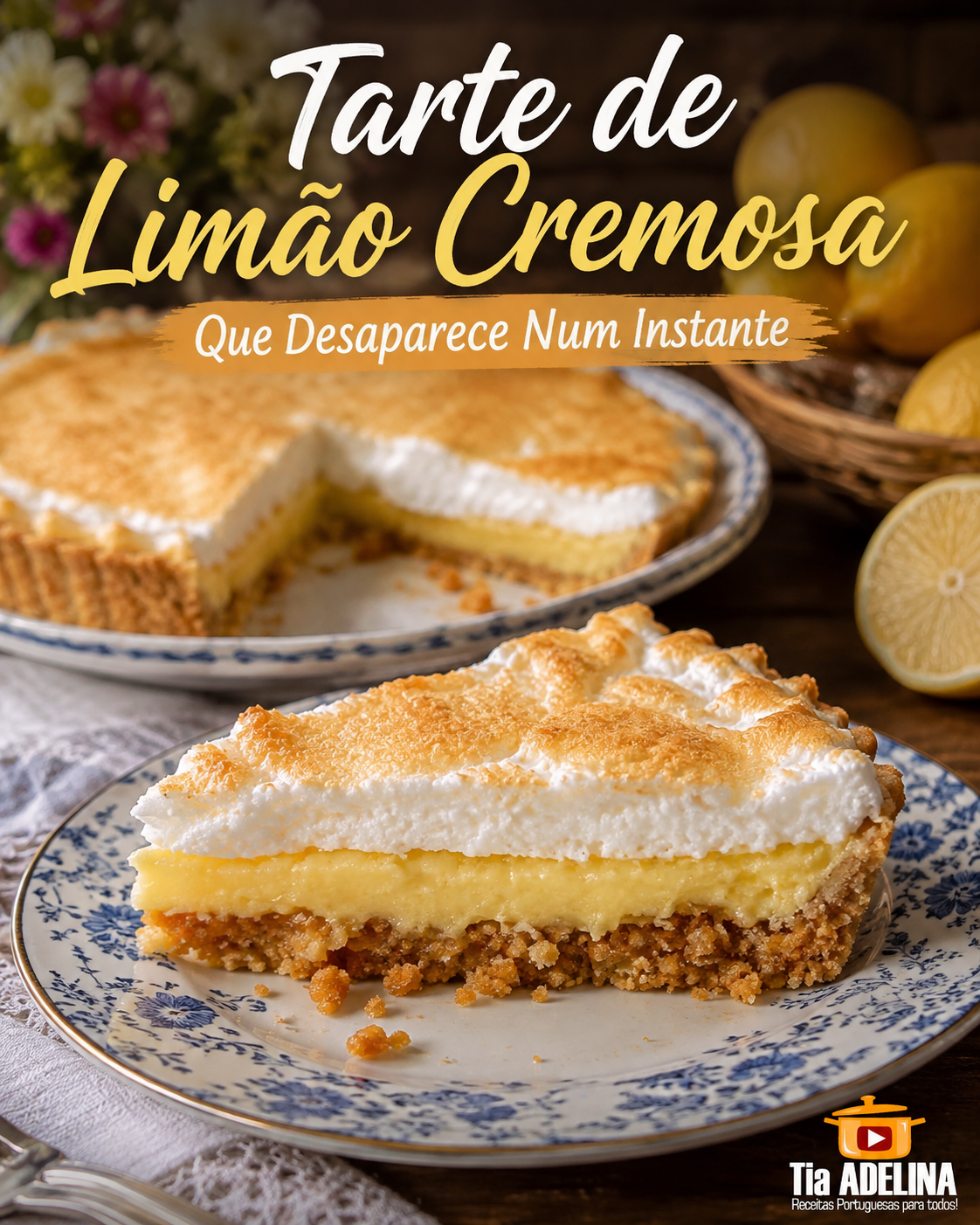 Tarte de Limão Cremosa que desaparece num instante