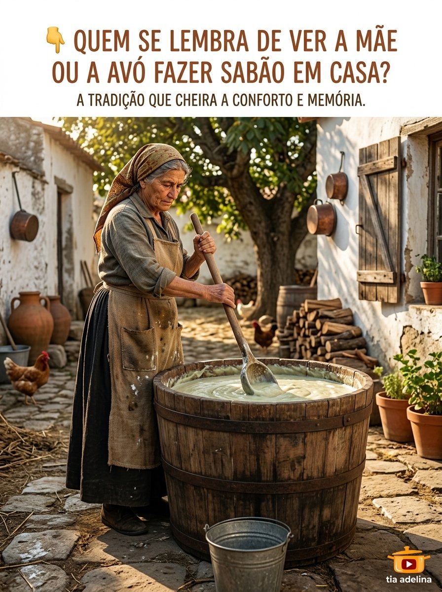 Quem ainda se lembra de ver a mãe ou a avó fazer sabão em casa?