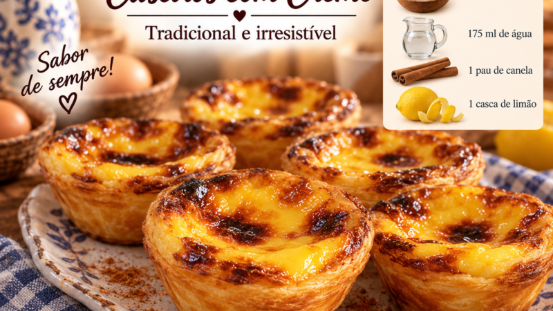 Receita para 12 Pastéis de Nata Caseiros com Creme