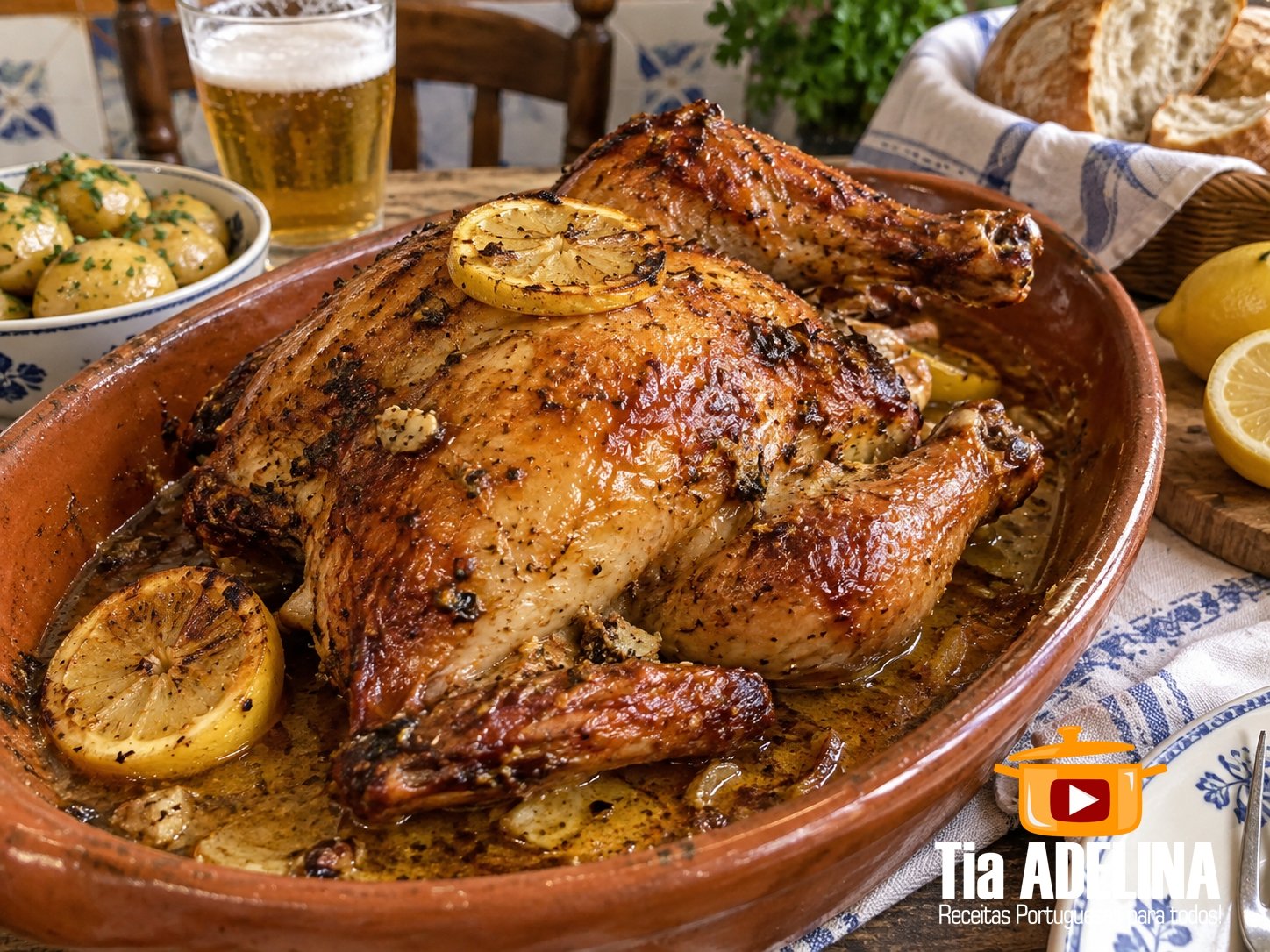 Frango no Forno com Cerveja e Limão