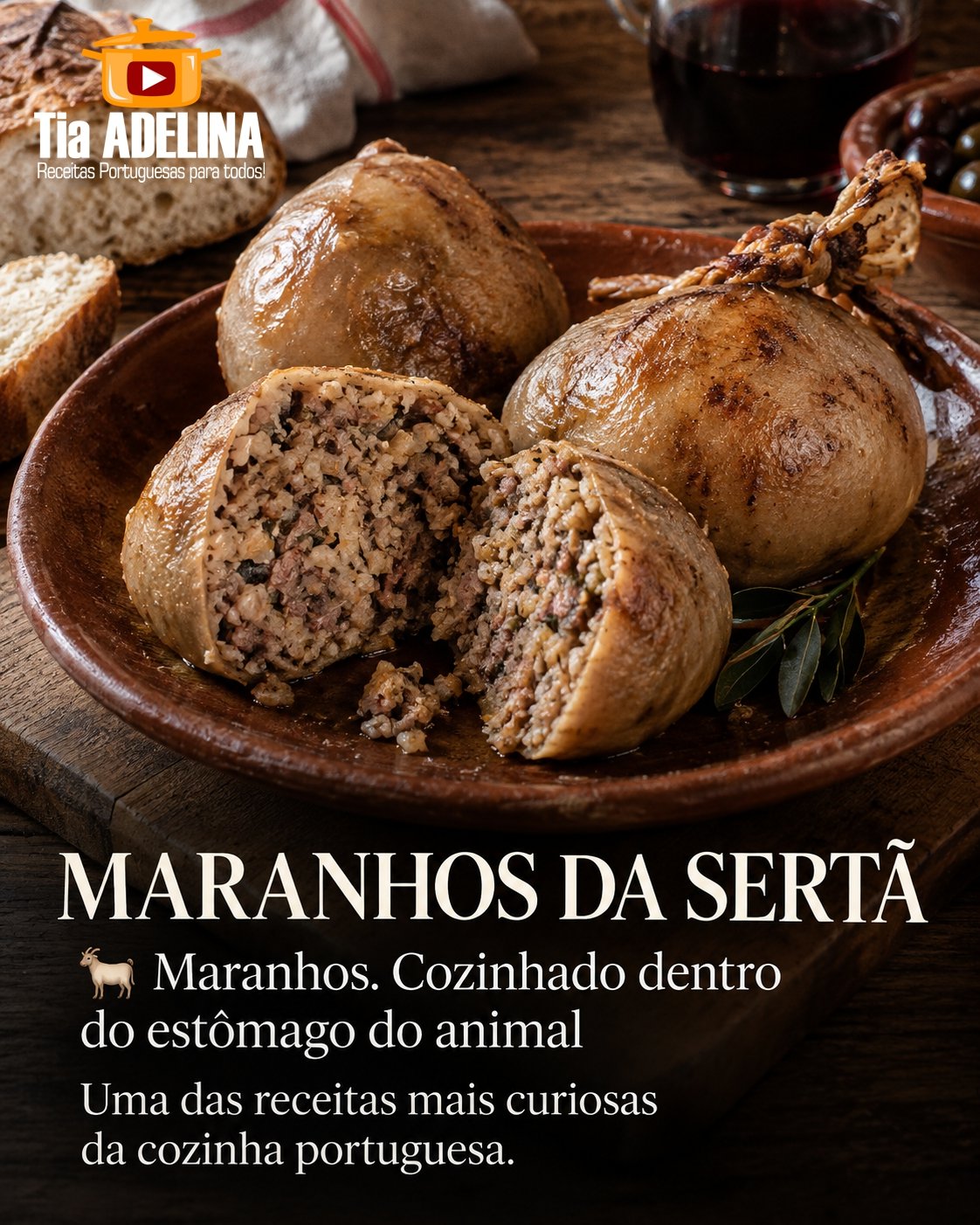 Maranhos. O prato da Beira que é cozinhado dentro do estômago do animal