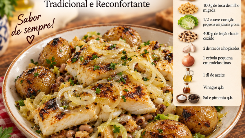 Bacalhau na Brasa com Migas que sabem a Portugal
