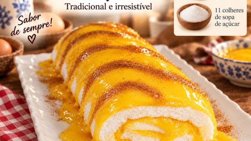 Torta de Claras com Doce de Ovos