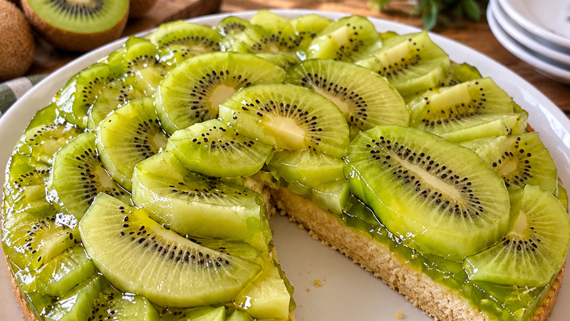 Tarte de Kiwi fresca com apenas 4 Ingredientes