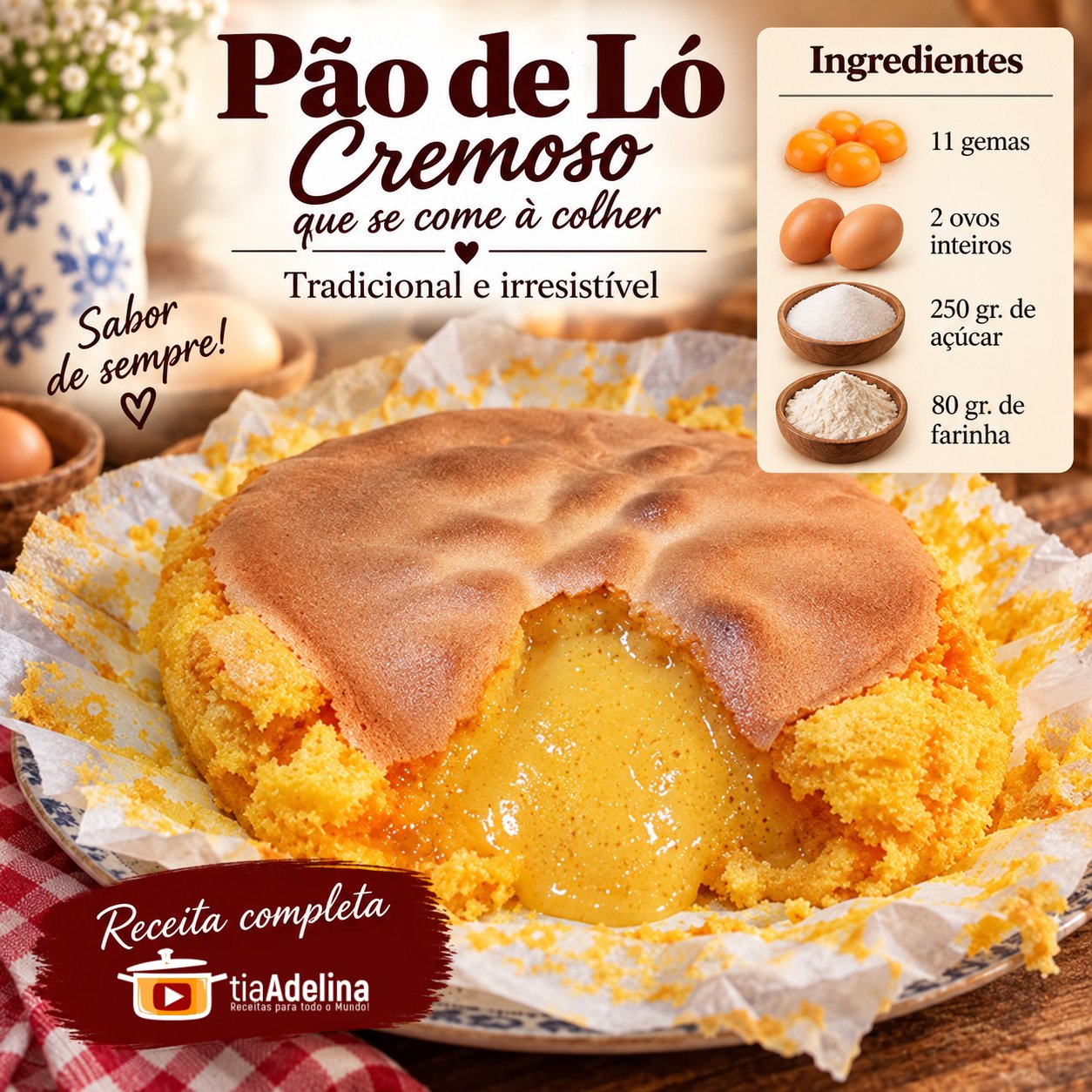 Pão de Ló Cremoso que se come à colher
