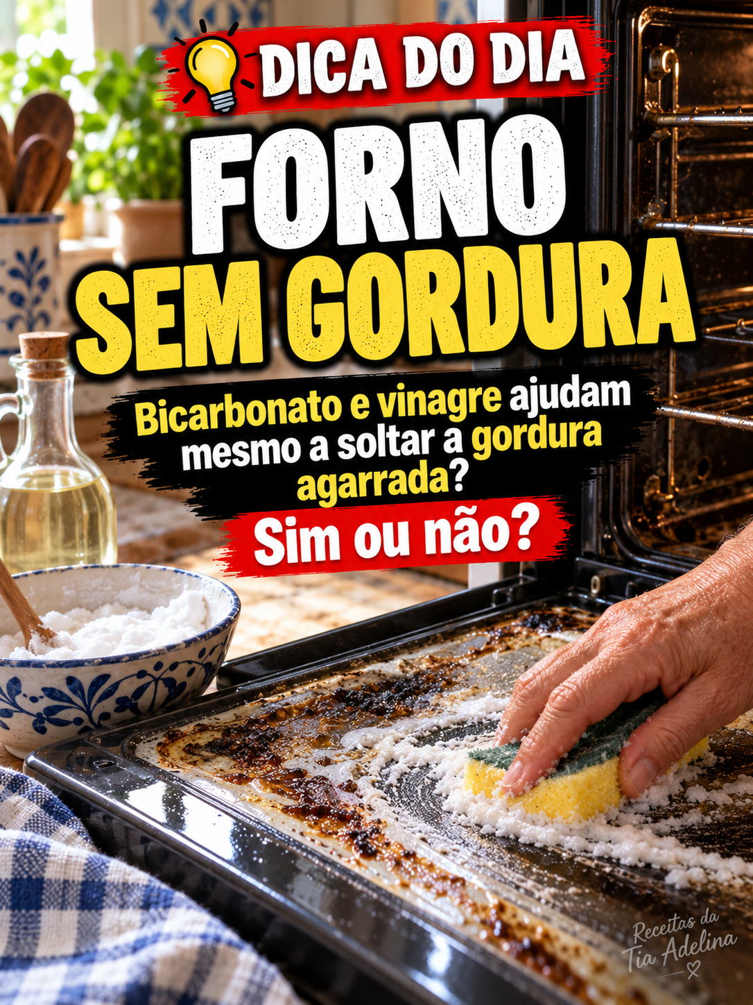 DICA DO DIA – O TRUQUE PARA LIMPAR A GORDURA AGARRADA AO FORNO!