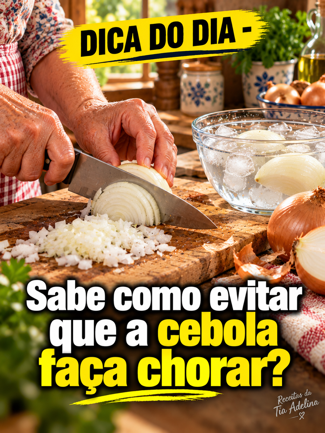EVITAR CHORAR AO CORTAR CEBOLA