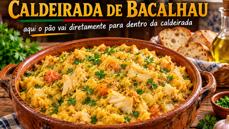 MIGAS DE CALDEIRADA DE BACALHAU