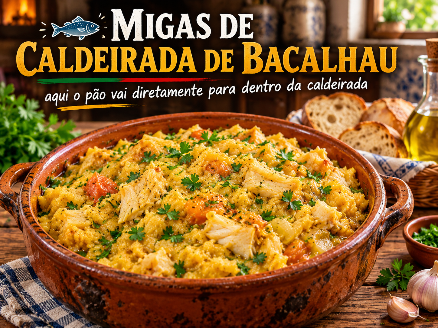 MIGAS DE CALDEIRADA DE BACALHAU