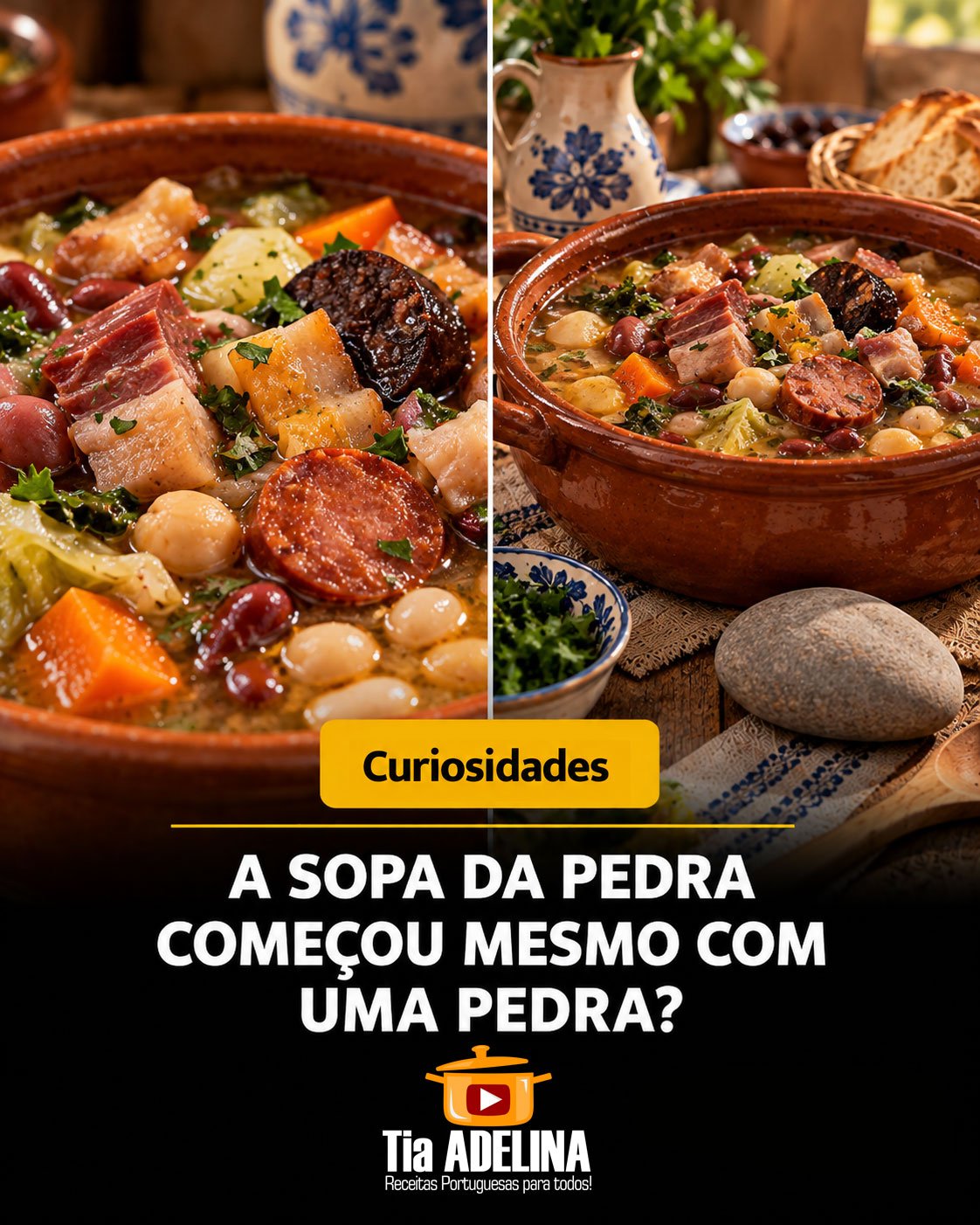 Sopa da Pedra. Começou mesmo com uma pedra?
