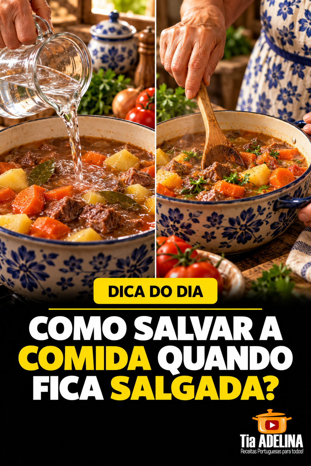 DICA DO DIA. PÔS SAL A MAIS NA COMIDA? CALMA, AINDA PODE HAVER SOLUÇÃO!