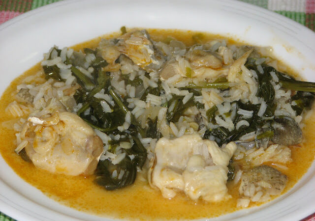 Arroz de Grelos e línguas de Bacalhau